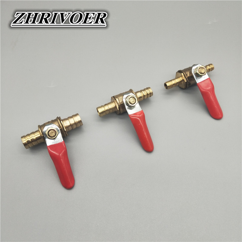 Compression Fitting Brass - 6มม.-12มม.ท่อ Barb Inline ทองเหลืองน้ำเชื้อเพลิงแก๊ส Line ปิดวาล์วอุปกรณ์ท่อ