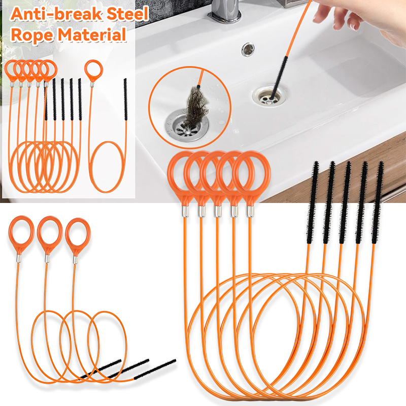 Drain Snake Flexible - เครื่องมือกำจัดเส้นผมในอ่างล้างจาน แบบยืดหยุ่น ทนทานต่อการแตกหัก สำหรับทำความสะอาดท่อระบายน้ำในห้องอาบน้ำ อ่างอาบน้ำ และอ่างล้างจานในครัว