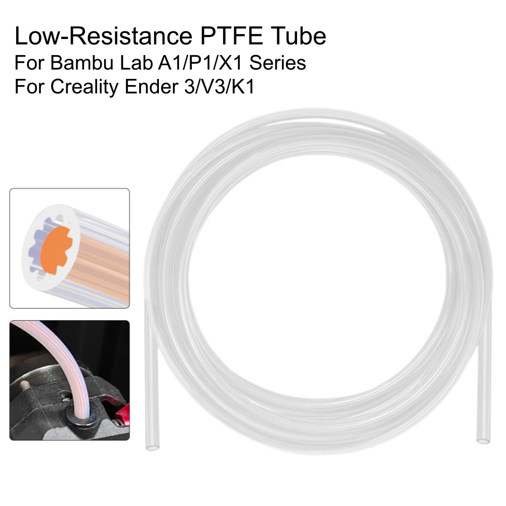 Ptfe Tape Thread - ท่อ PTFE รูปดาว สีขาว/โปร่งแสง ความต้านทานต่ำ สำหรับเครื่องพิมพ์