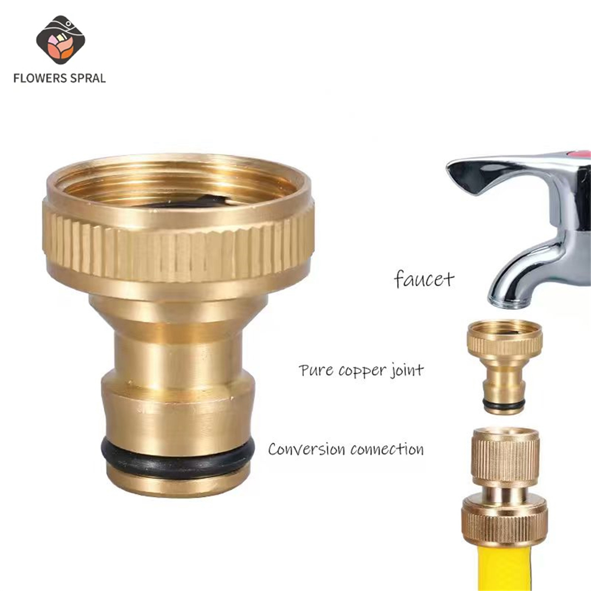 Compression Fitting Brass - ข้อต่อท่อน้ำสวนแบบเกลียวขนาด 3/4 นิ้ว, อุปกรณ์รดน้ำ, เครื่องทำความสะอาดแรงดันสูง, ข้อต่อสายยาง,