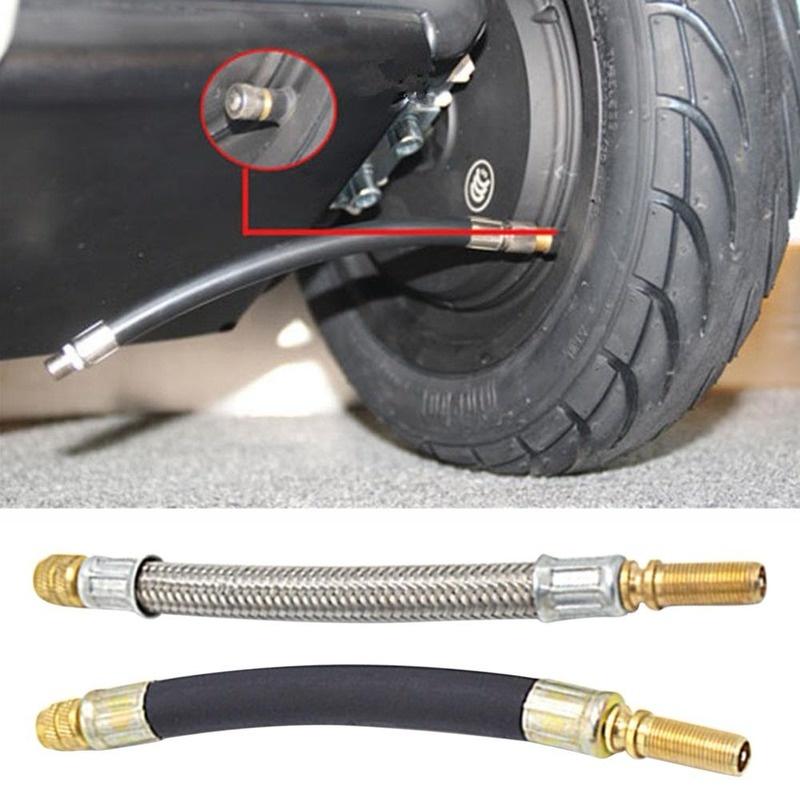 Flexible Hose Braided - อะแดปเตอร์วาล์วยางแบบยืดได้1ชิ้นยางต่อขยายวาล์วยาง/หัวฉีดสแตนเลส