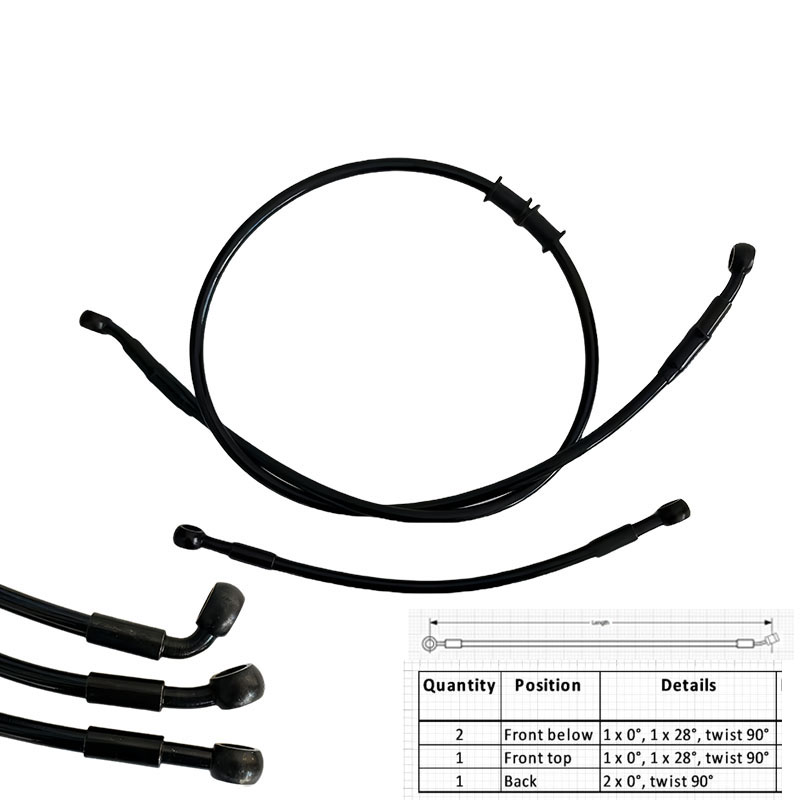 Ptfe Tape Thread - AN3 Moto ไฮดรอลิกสแตนเลสถักสายเบรคเสริมคลัทช์เบรคท่อ M10 0 °