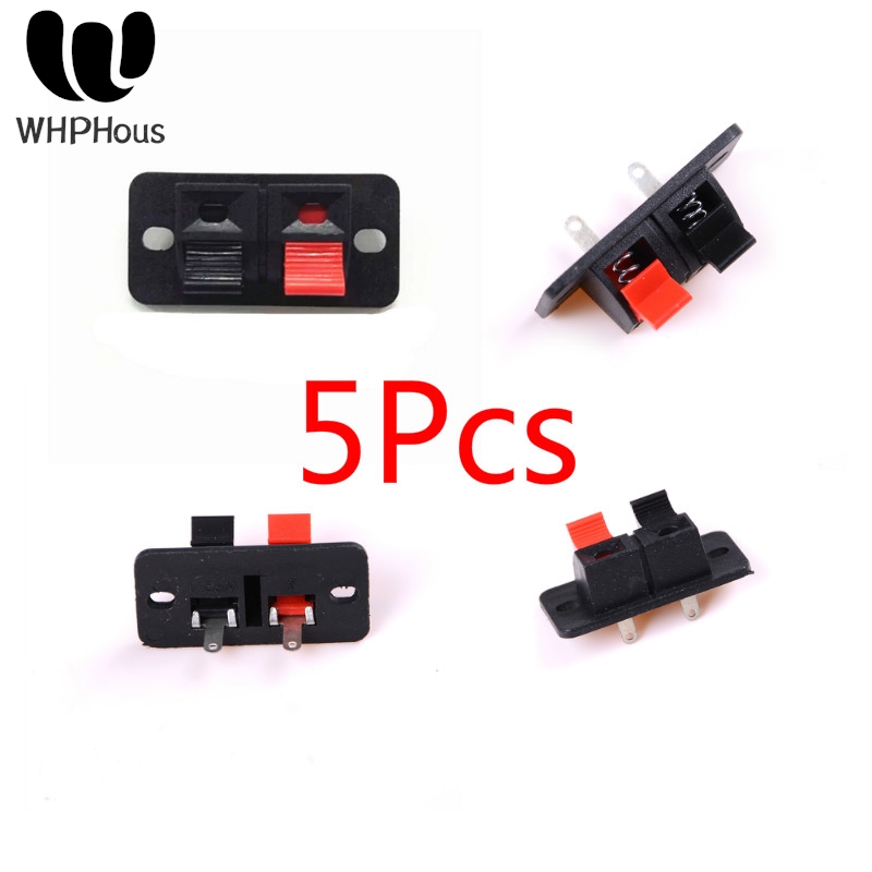 Push Fit Connector - 5Pcs 2ตำแหน่งขั้วต่อPush Inแจ็คฤดูใบไม้ผลิโหลด2 Way 2 Pinฤดูใบไม้ผลิPush