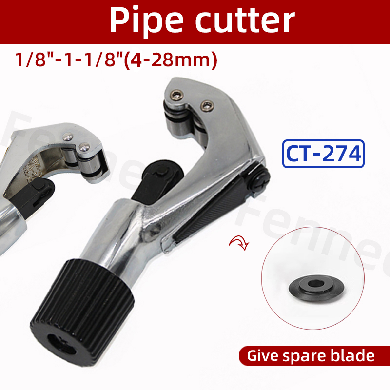 Pipe Cutter Ratchet - เครื่องตัดท่อลูกกลิ้งท่อเครื่องตัดเฉือนสำหรับทองแดง/อลูมิเนียม/เหล็ก/สแตนเลส CT-274 4-28มม. เครื่องมือตัดท่อ