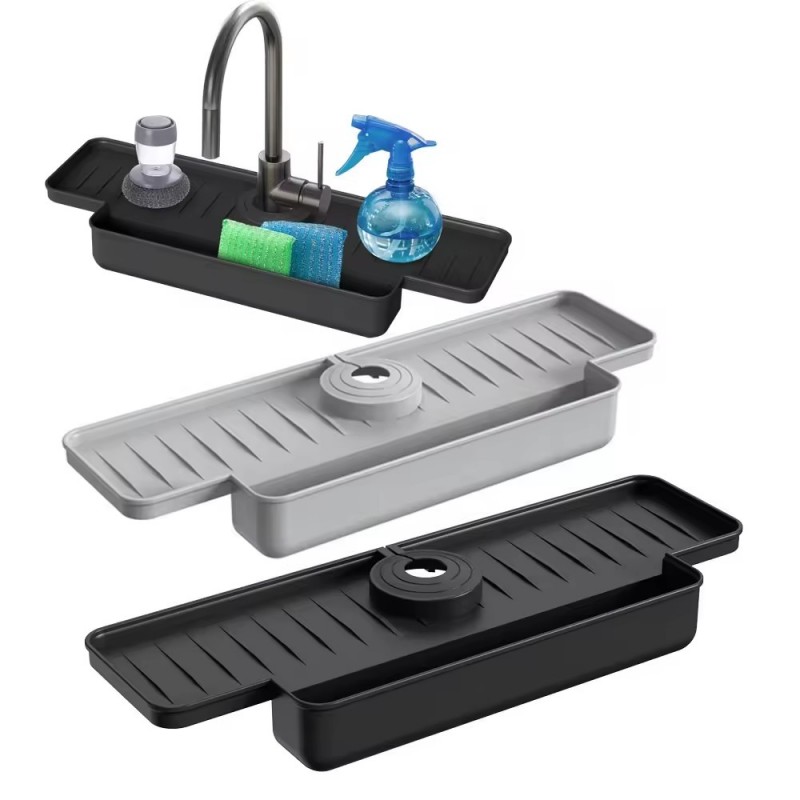 Silicone Tap Washer - อัพเกรดซิลิโคนอ่างล้างจานก๊อกน้ํา Splash Guard Draining Rack ผู้ถือฟองน้ําสําหรับเคาน์เตอร์ครัวอ่างล้างหน้าและห้องน้ํา