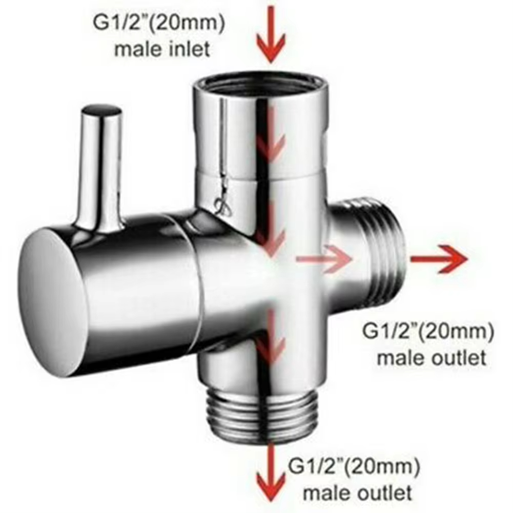 Shower Valve Cartridge - G1/2in 3 Way วาล์วเปลี่ยนทิศทาง T-Adapter Converter