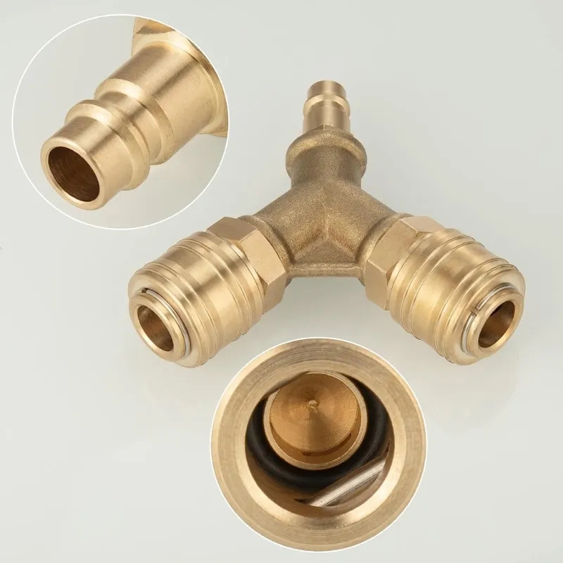 ตัวจ่ายลมอัดแบบอัพเกรด 2 ทาง พ - Compression Fitting Brass บทวิจารณ์และราคา