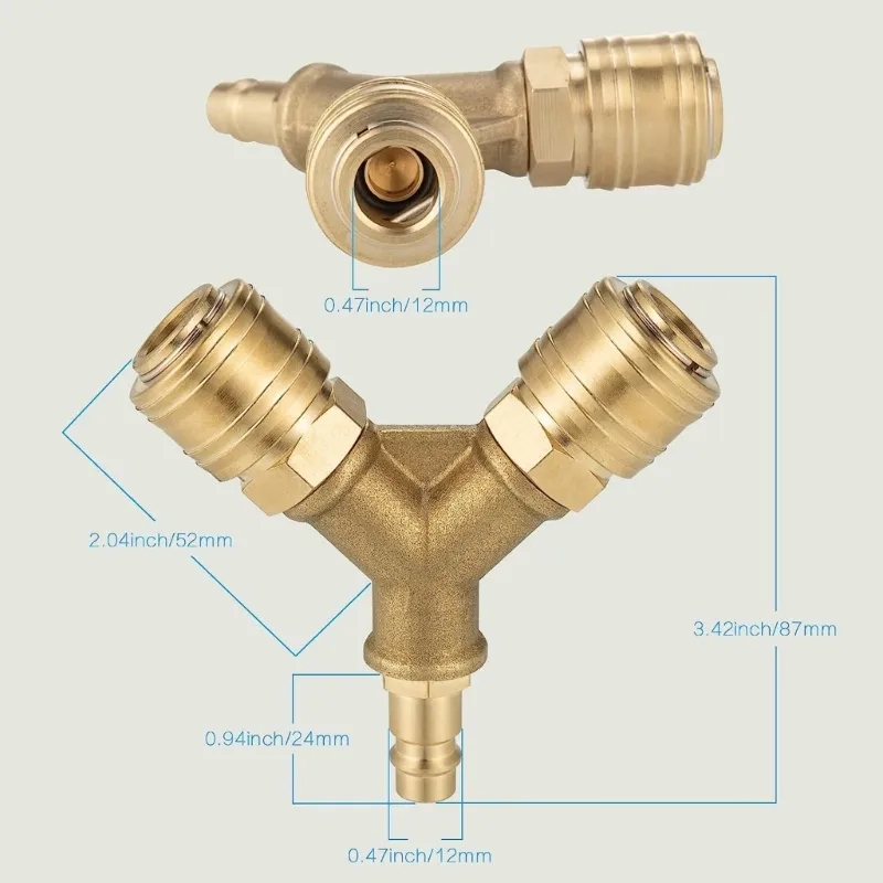 ตัวจ่ายลมอัดแบบอัพเกรด 2 ทาง พ - Compression Fitting Brass บทวิจารณ์และราคา
