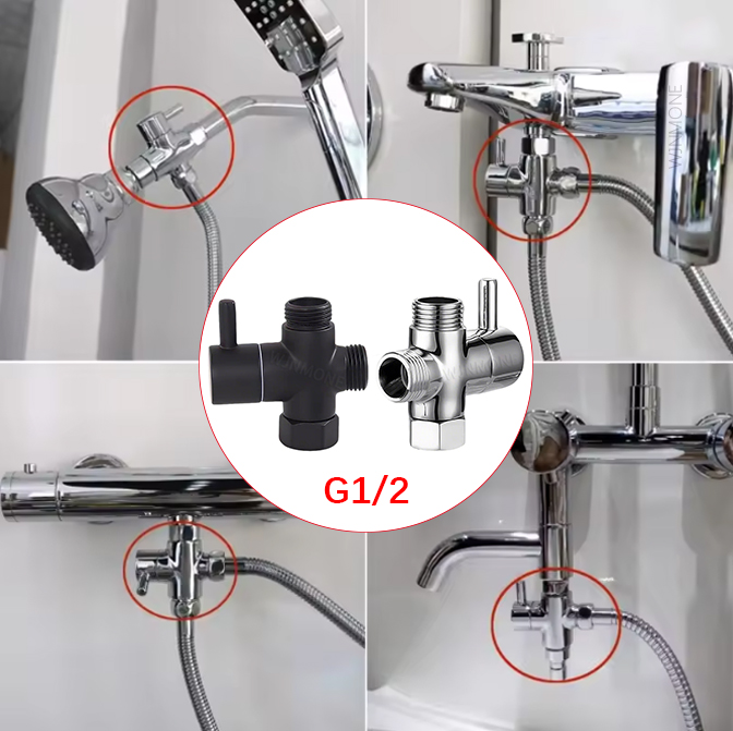 สีดําเงิน 3 Way T-Adapter วาล์ - Shower Valve Cartridge บทวิจารณ์และราคา
