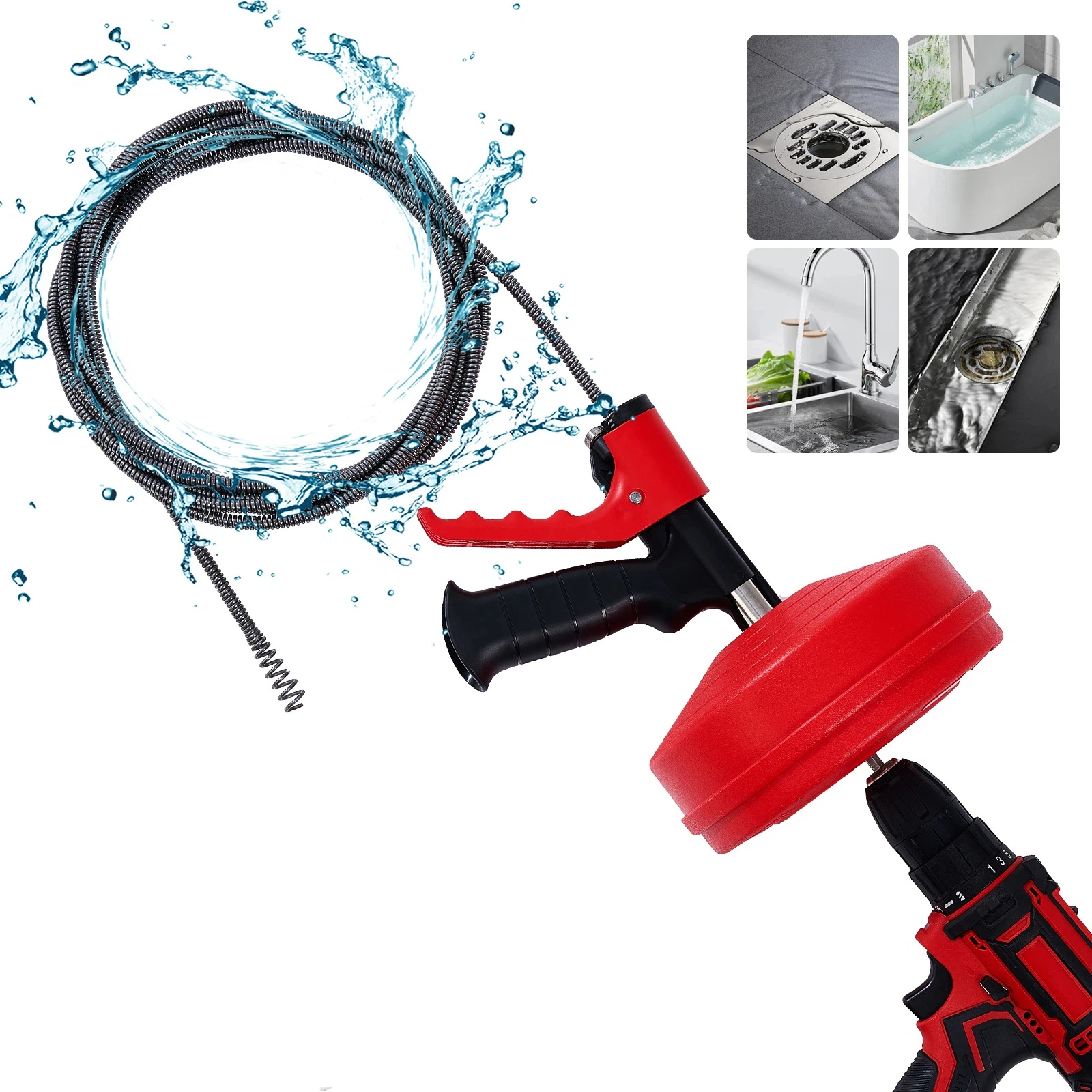 เครื่องมือทะลวงท่อระบายน้ำแบบม - Drain Snake Flexible บทวิจารณ์และราคา