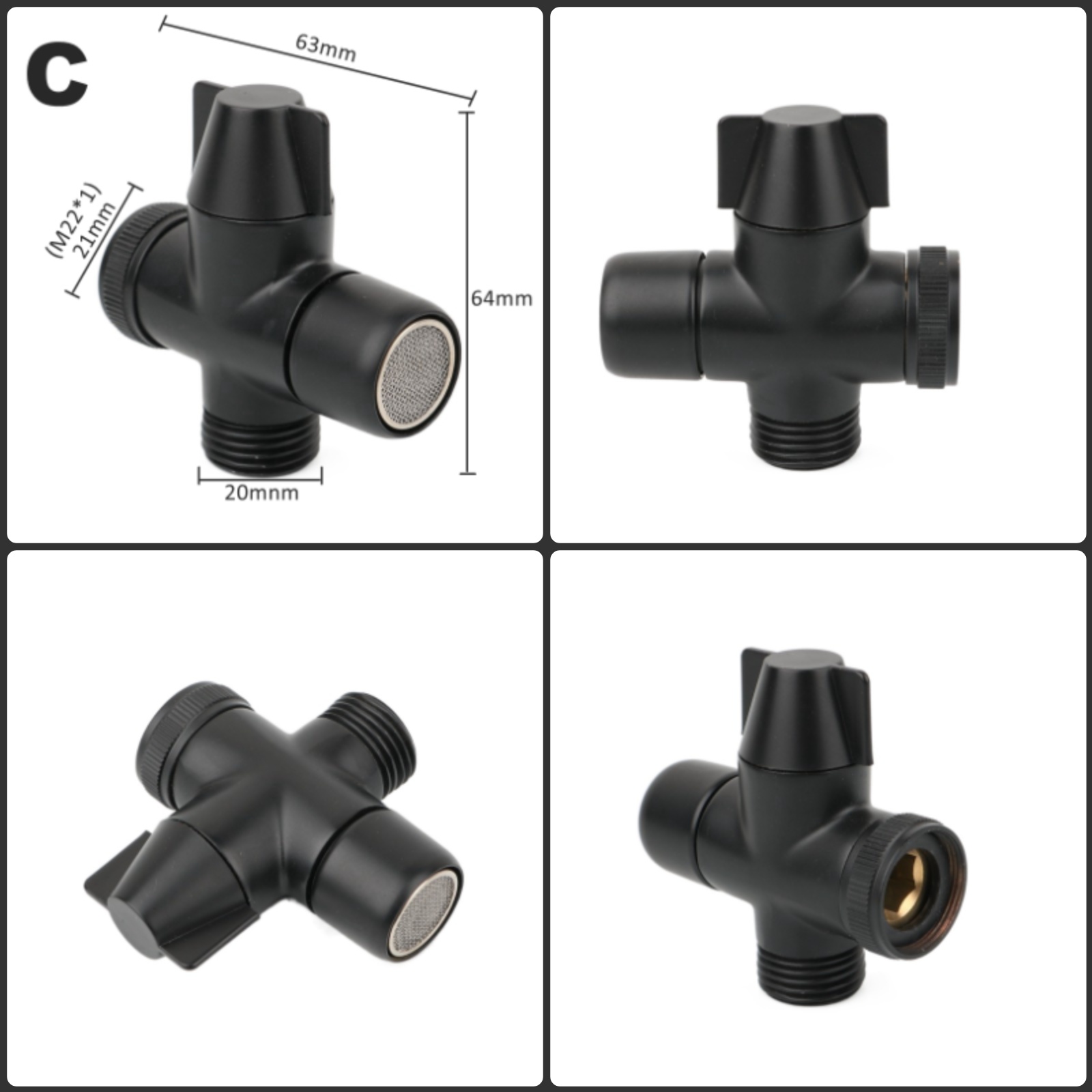 ทองเหลืองสีดําแขนอะแดปเตอร์ G1 - Shower Valve Cartridge บทวิจารณ์และราคา